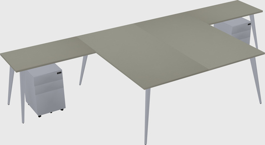Shared l-shaped office desk system