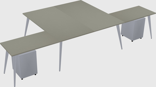 Shared l-shaped office desk system