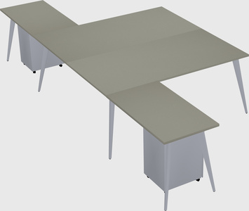 Shared l-shaped office desk system