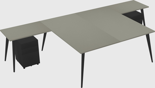 Shared l-shaped office desk system