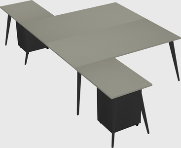Shared l-shaped office desk system