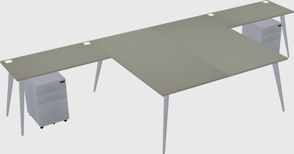 Shared l-shaped office desk system