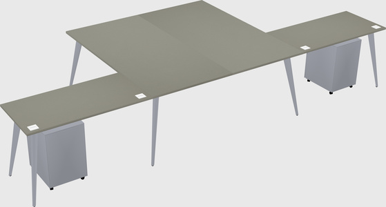 Shared l-shaped office desk system