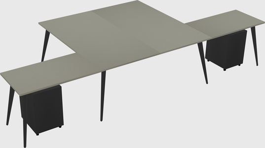 Shared l-shaped office desk system