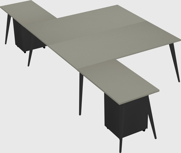Shared l-shaped office desk system