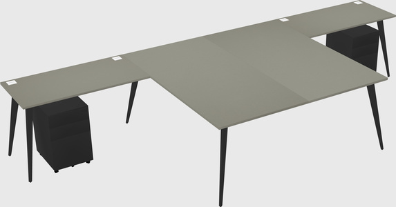 Shared l-shaped office desk system