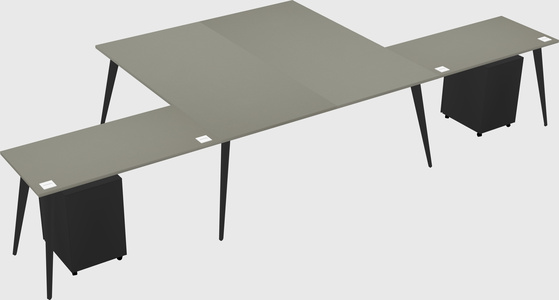 Shared l-shaped office desk system