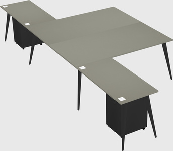 Shared l-shaped office desk system