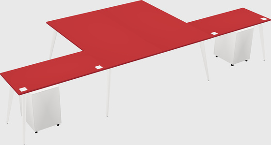 Shared l-shaped office desk system
