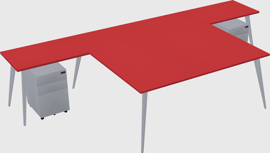 Shared l-shaped office desk system