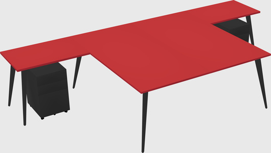 Shared l-shaped office desk system