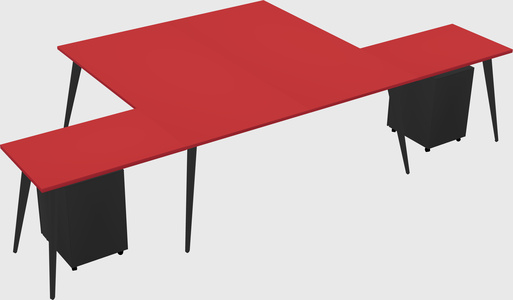 Shared l-shaped office desk system