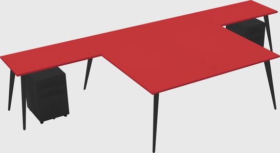 Shared l-shaped office desk system