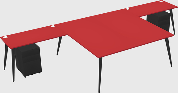 Shared l-shaped office desk system