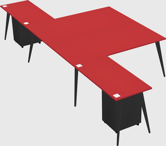 Shared l-shaped office desk system