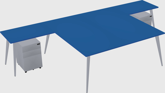 Shared l-shaped office desk system