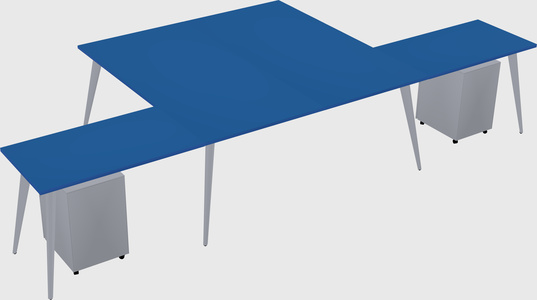 Shared l-shaped office desk system