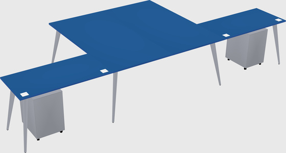 Shared l-shaped office desk system