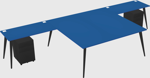 Shared l-shaped office desk system