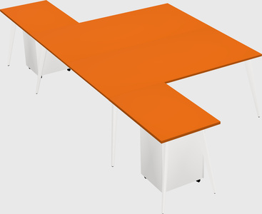 Shared l-shaped office desk system