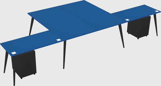 Shared l-shaped office desk system
