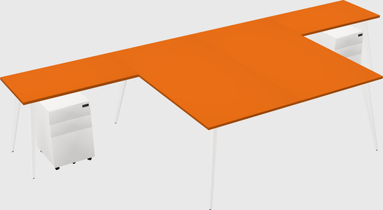 Shared l-shaped office desk system