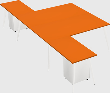 Shared l-shaped office desk system