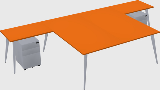 Shared l-shaped office desk system