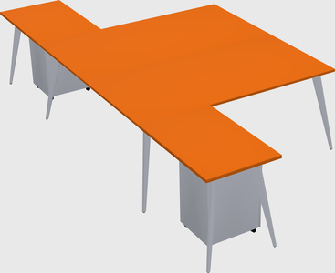Shared l-shaped office desk system
