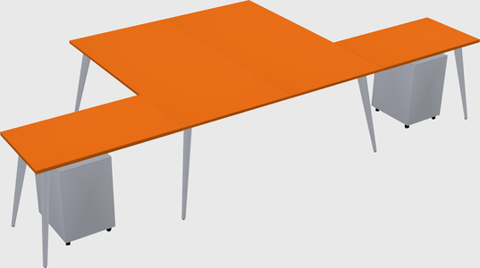 Shared l-shaped office desk system