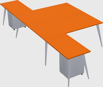 Shared l-shaped office desk system