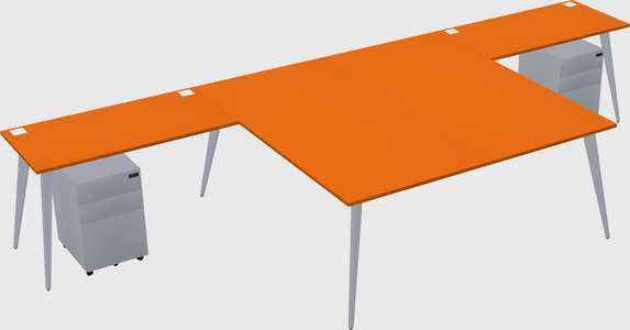 Shared l-shaped office desk system