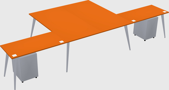 Shared l-shaped office desk system