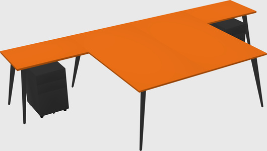 Shared l-shaped office desk system