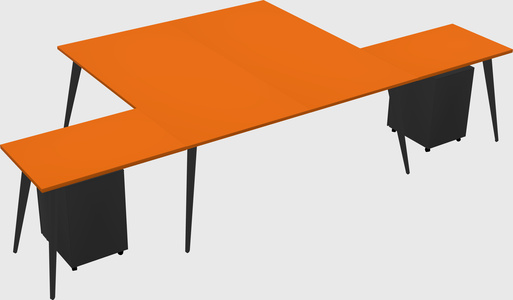 Shared l-shaped office desk system