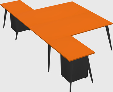 Shared l-shaped office desk system