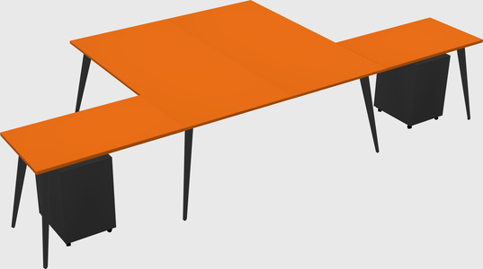 Shared l-shaped office desk system