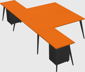 Shared l-shaped office desk system
