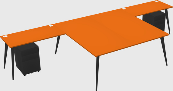 Shared l-shaped office desk system