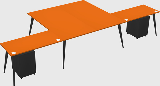 Shared l-shaped office desk system