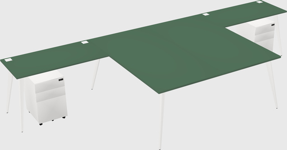 Shared l-shaped office desk system