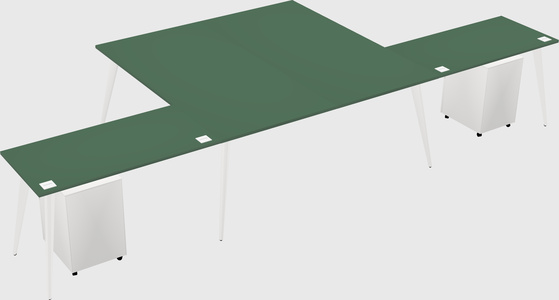 Shared l-shaped office desk system