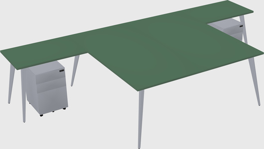 Shared l-shaped office desk system