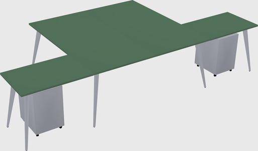 Shared l-shaped office desk system