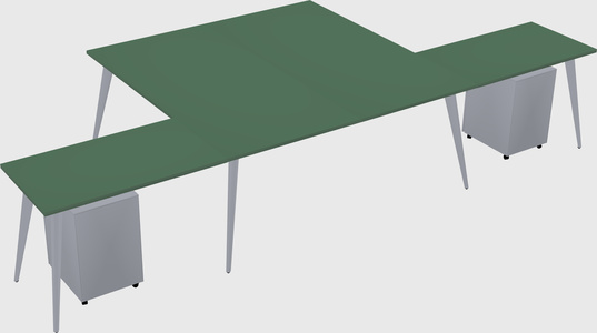 Shared l-shaped office desk system