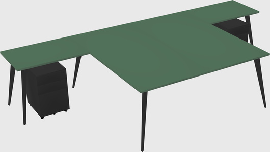 Shared l-shaped office desk system