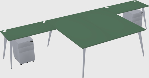 Shared l-shaped office desk system