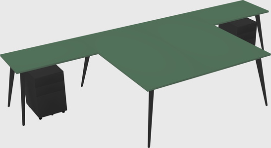 Shared l-shaped office desk system