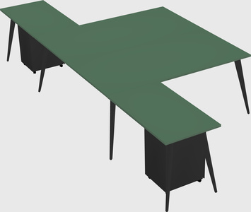 Shared l-shaped office desk system