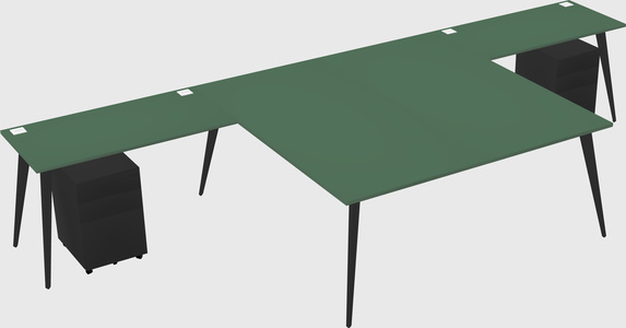 Shared l-shaped office desk system